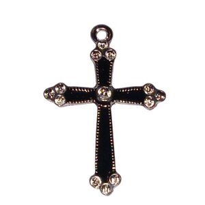 🎯 10 for $10 / Black Cross Charm Pendant
